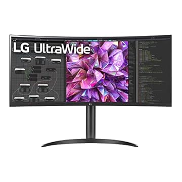 LG Monitor De Computador Curvo Ultrawide Qhd De 34 Polegadas 34Wq73A-B, Ips Com Compatibilidade Hdr 10, Kvm Integrado E Usb Tipo C, Preto