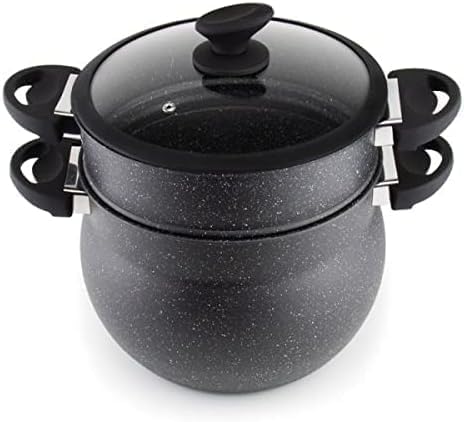 Royal Swiss Couscoussier 26 cm, cuiseur vapeur, 10L, revêtement pierre anti-adhésif