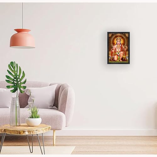 Image of Hanuman Ji hanumanji Photo Frame, Black, Sparkle Coated Laminations, 11x14 Inch 2304