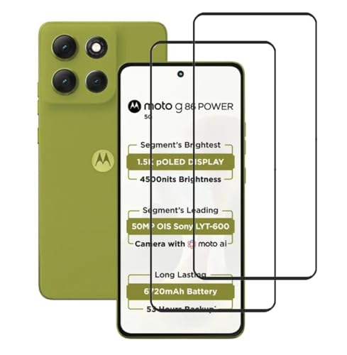 Image of FabeKee Tempered Glass Screen Protector Compatible For Black Cellphone With Edge To Edge Coverage And Easy Installation Kit (Transparent, Motorola G86 Power 5G)