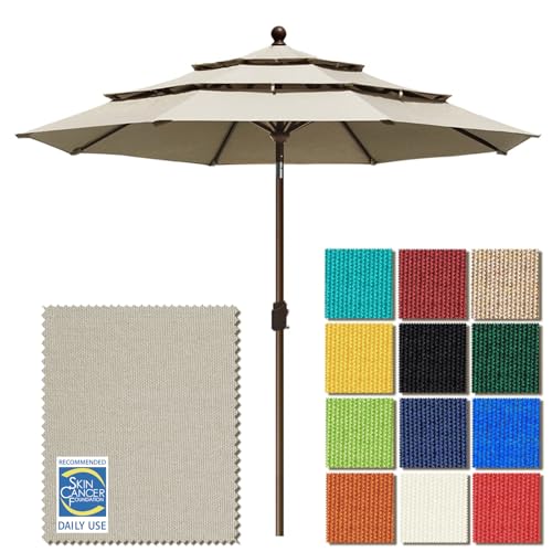 EliteShade USA 10-Year-Non-Fading 9Ft 3 Tiers Market Umbrella Patio Umbrella Outdoor Table...