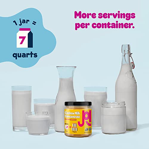 Cashew Milk Unsweetened Plain Concentrate By Joi - 27 Servings - Vegan, Kosher, Shelf Stable, Keto-Friendly, Dairy Free, & Fat Free Milk - Cashew Milk Powder And Cashew Butter Substitute, Coffee & Plant Milk Creamer. Use In Smoothies, Cereal, Ice Cream, Spreads & Baked Goods. #TOP3