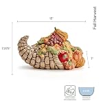 Fitz and Floyd Fall Harvest Cornucopia Cookie Jar Ceramic Figurine, 12 inch Fitz and Floyd Fall Harvest Cornucopia Cookie Jar Ceramic Figurine 12 inch