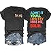 Last Day of School Teacher Shirt Women Bruh Teacher T-Shirt Admit It You'll Low Key Miss Me Bruh Vacation Tee Tops(Darkgrey,Medium)