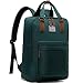 VASCHY Mochila Portatil,Mochila Hombre Vintage Mochilas Escolares Juveniles Ordenador 15.6 Pulgadas Mochila Casual Mochila Universidad Trabaja Resistente al Agua Verde Oscuro