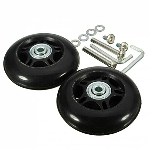 QOXEZY Lot de 2 roues de rechange en caoutchouc pour bagages, valises, bagages, roues de rechange, roues pivotantes en caoutchouc, pour valise, bagage (50 mm x 18 mm) universel Cover