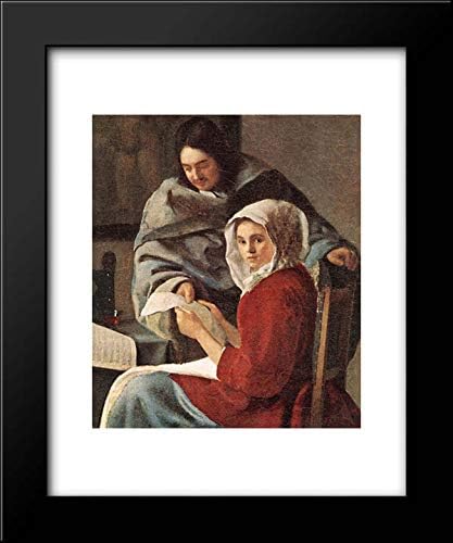 ArtDirect Girl Interrupted At Her Music [Detail 1] 20x24 Framed Art Print by Johannes Vermeer