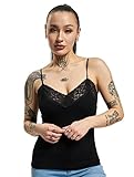 Top ONLY Damen ONLTILDE Rib LACE Singlet JRS Top, Black, M