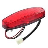 NIYANGLE Universal 12v Red LED Motorcycle Tail Brake Light Waterproof Rear Stop Signal Lamp for Atv Off-road