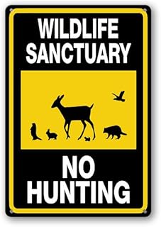 FemiaD Wildlife Sanctuary No Hunting Sign 8x12inch Rust Free Aluminum Sign for Outdoor Yard Home Wall Long Lasting Fade-Resistant Easy to Mount