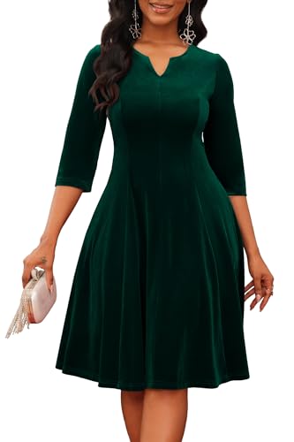 Nmoder Church Dresses for Women A-Line Midi Dress with Pockets