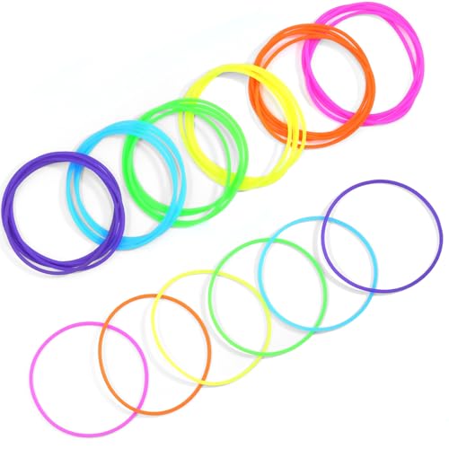 Ronglry 30pcs Silicone Jelly Bracelets 80s Neon Bracelets Bulk Gel Gummy Bracelet for Glow Party Favor Colorful Stretch Wristbands 80s 90s Outfits Costume Accessories for Women Neon Jewelry