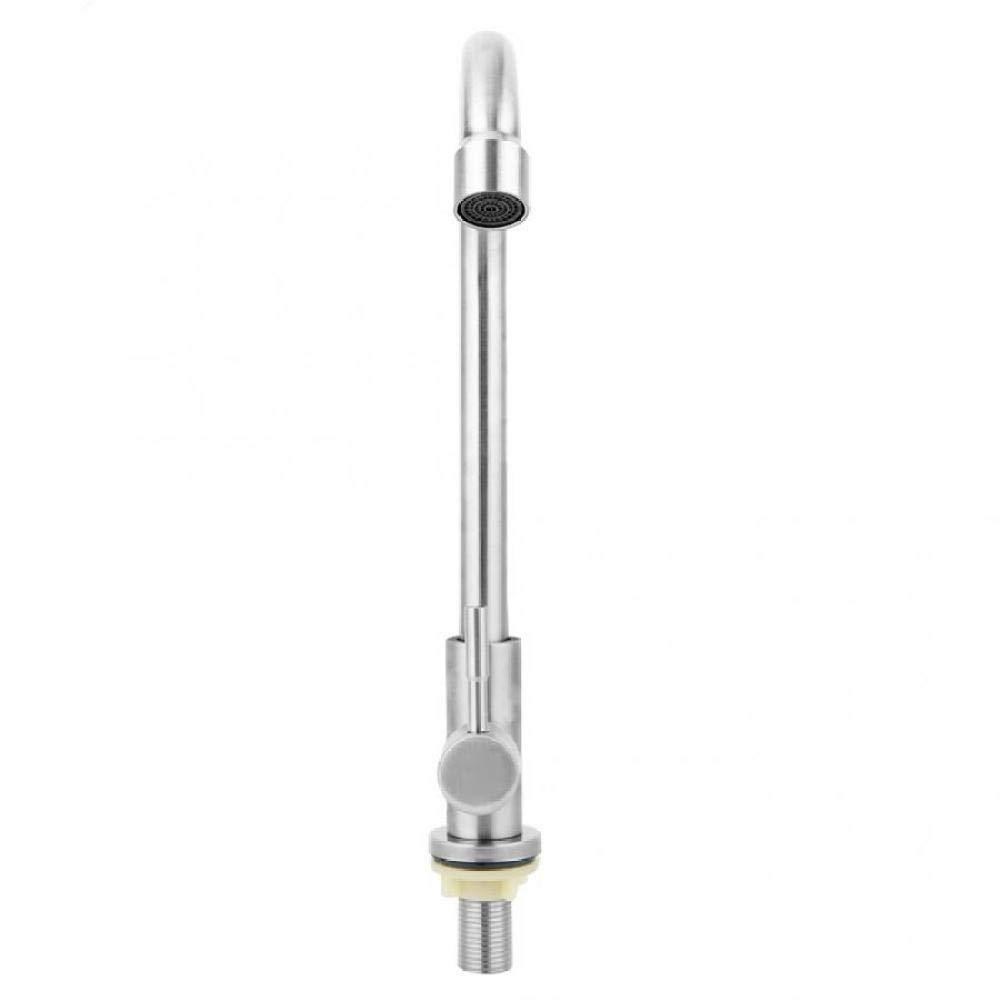 Rubinetto Miscelatore ， Rubinetto Girevole Cucina Bagno Rubinetto Singolo per Acqua Fredda Rubinetto per Bacino in Acciaio Inossidabile-Argento/Argento Comfortable Anniversary