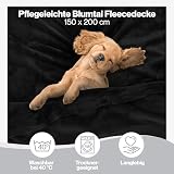 Blumtal Koc polarowy 150 x 200 - Czarna kratka z certyfikatem Oeko-Tex® TEX®, narzuta na sofę, pled kokoning - gruby, puszysty, miękki i ciepły koc - wysoka jakość