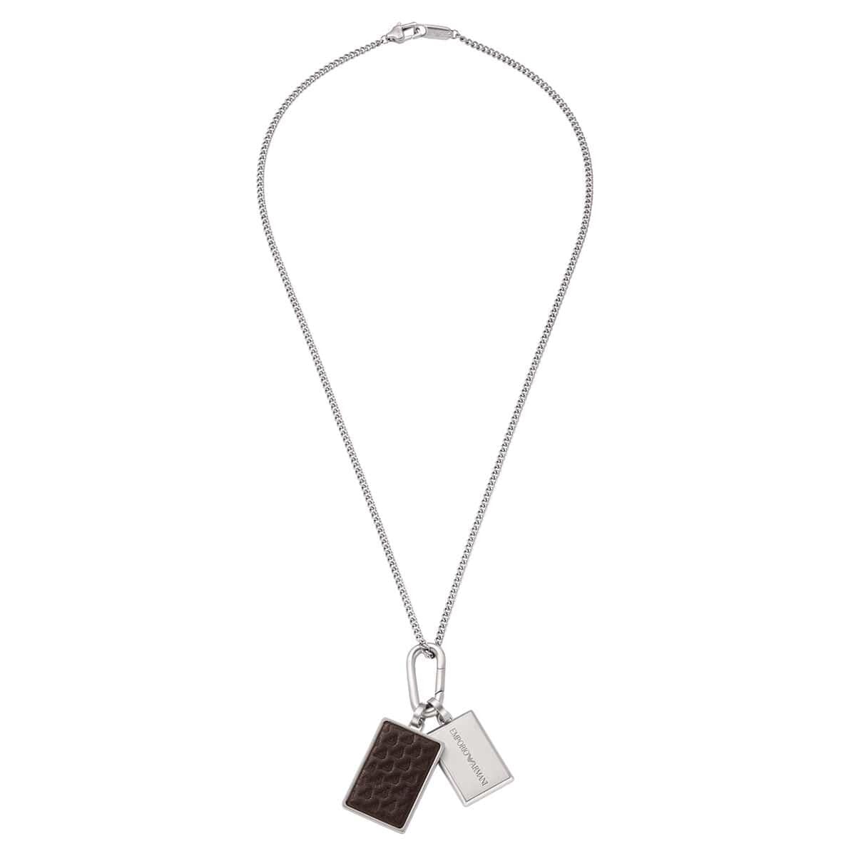 Emporio Armani Men's Silver-Tone Stainless Steel Necklace, EGS3252040