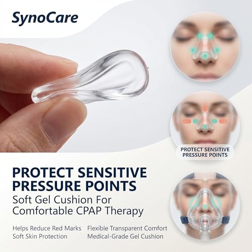 Image of CPAP Nose Pads (Pack of 10), Soft Nasal Gel Pads for CPAP Masks, Leak Prevention, Customizable & Trim-to-Size, Reusable & Washable Nose Protector for Sleep Apnea Therapy