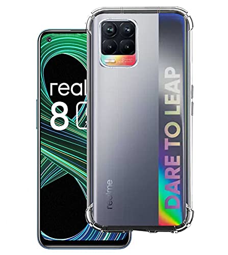 Image of Soft Flexible Silicone Back Cover Compatible with Compatible with Realme 8 5G, Transparent Case