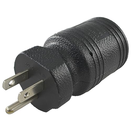 Conntek 30129 15A to 15/20A Plug Adapter ,Black