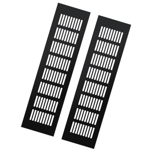 Grilles de ventilation en aluminium 80x600 mm lot de 2 pour aération de meubles