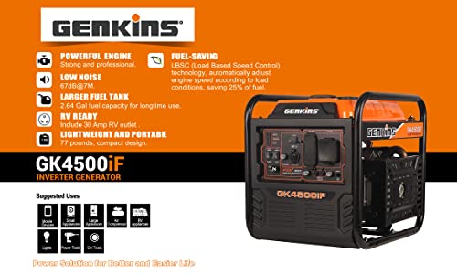 4500 Watt Open Frame Inverter Generator 30 Amp Pure Sine Wave - Image 4