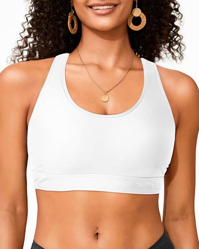Image of Sports Bra Bikini Top Only - Criss Cross Scoop Neck Swimsuit Top for Women