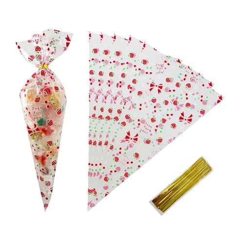 PABCK Cellophane Treat Bags Party Favors Popcorn Bag 6.69x11.8 inch 50 Pcs