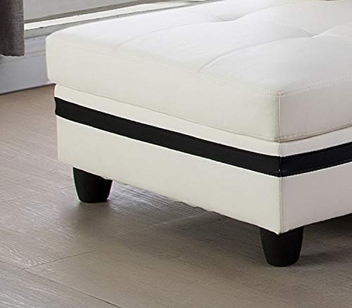 Beverly Fine Funiture Sectional Sofa Set, Cream White Black Stripe