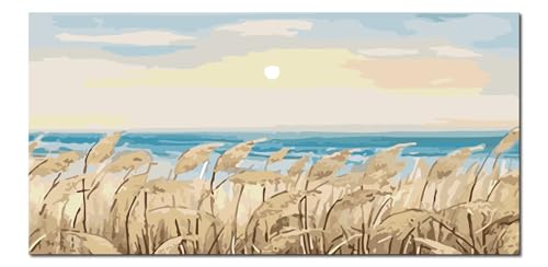 Peinture par numéros pour adultes débutants toile bord de la mer cadre bois 16x20