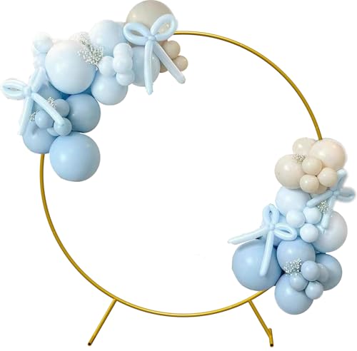 PILIN Metal Balloon Arch Stand | Tower Buckle Mounting | 2M Round Balloon Arch Kit with 2 Water Fillable Base | Detachable and Reusable for Party, Wedding, Birthday Decoration