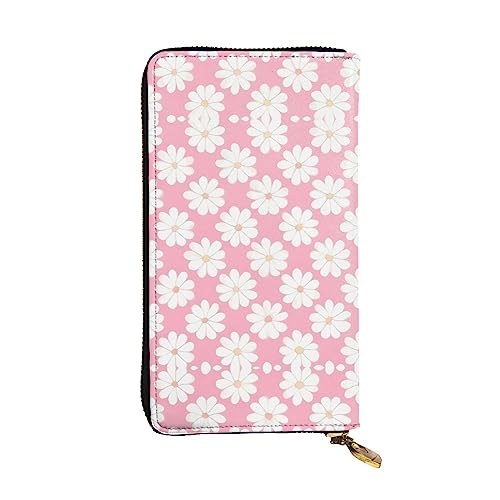 Leather Wallet 7.48 x 4.13 in - Stylish and Durable Wallet for Women with Multiple Compartments and Zipper Design Camellia pattern Prints