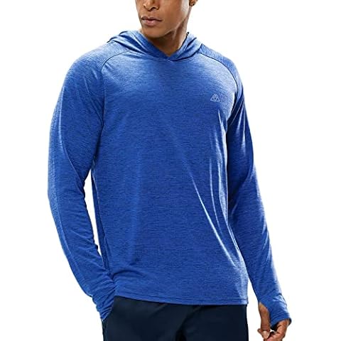 Haimont Men's Long Sleeve Lightweight Sun Hoodie UPF 50+ UV Protection Shirt Quick Dry Athletic Loose Fit with Thumbholes Cover