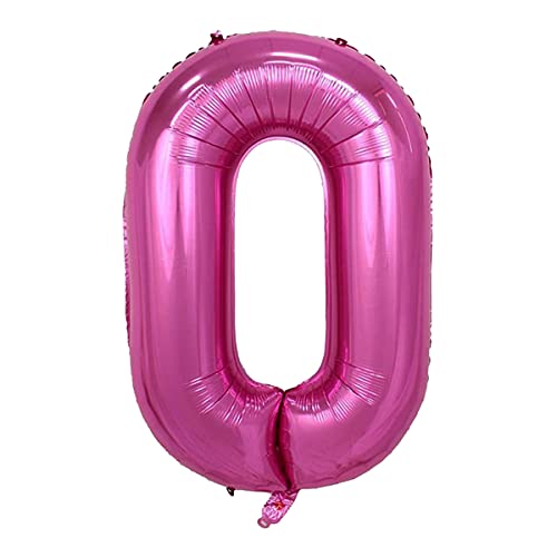 Image of Pink 32 Inches 0 Numbers Shape Large Big Foil Helium Balloons For Party Decorations In Happy Birthday Anniversary Office Items Materials Set Pack, Pack Of 1