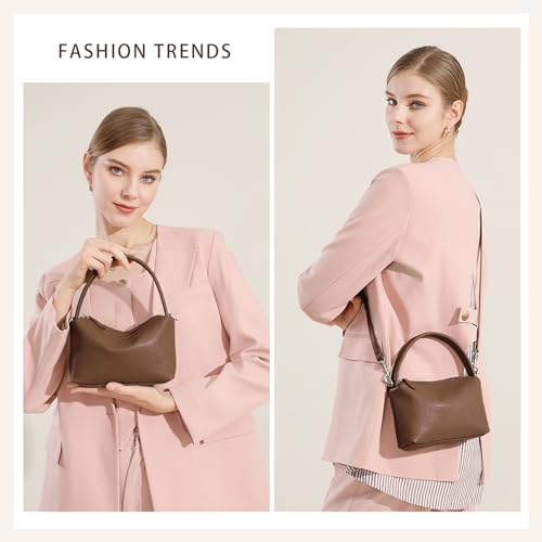 Image of MFFOR Leather Crossbody Bags for Women, Small Shoulder Purse, Hobo Handbags | Genuine Leather, 7.9*2.8*5.9inch, Detachable strap, Sleek design, Daily life