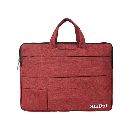 Image of SHIBUI Waterproof and Multi-Pocket Laptop Sleeve Handbag Compatible 12-13.3 Inch New 2018 Release A1932, A1989 & A1706 & A1708, MacBook Air, 12.9 Inch iPad Pro (13 Inch, Red)