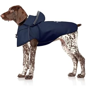 Dog Raincoat for Large Dog,Waterproof Raincoat Large Dog,Reflective Dog Rain Jacket with Hoodie,Soft Lightweight,Adjustable Rain Jacket with Leash Hole,Dog Rain Coat for Large Dogs(X-Large,Blue)