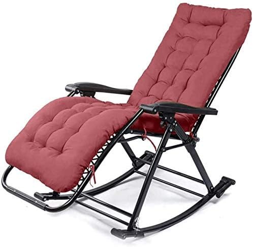 Executive Office Chair Rocking Chair Folding Chair Lunch Break Chair Leisure Chair Balcony Lazy Home Outdoor Leisure Rocking Rocking Chair (Color : Black)