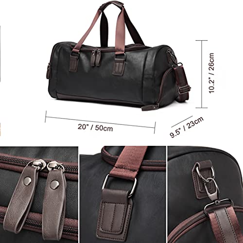 20" Vegan Leather Waterproof Unisex Duffle Bag Horizon Leathers