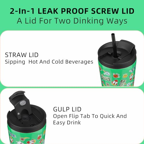 Image of BJPKPK 22 oz Coffee Tumbler with Straw, Insulated Stainless Steel Cup