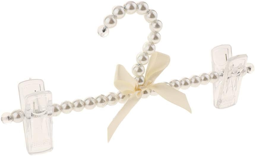 Coat Hangers,Clothes Organizer,Pack of 7 Pearl Clothes Hangers Baby Children Suit Hangers Trouser Hangers Skirt Hanger with Clips