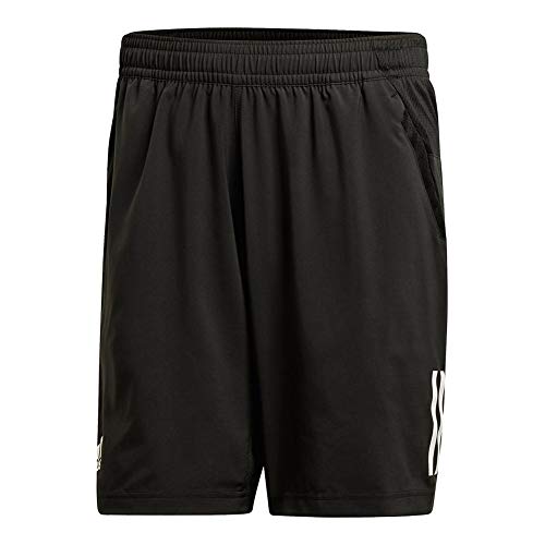 adidas Mens Tennis Club 3 Stripes Short, Black, Medium