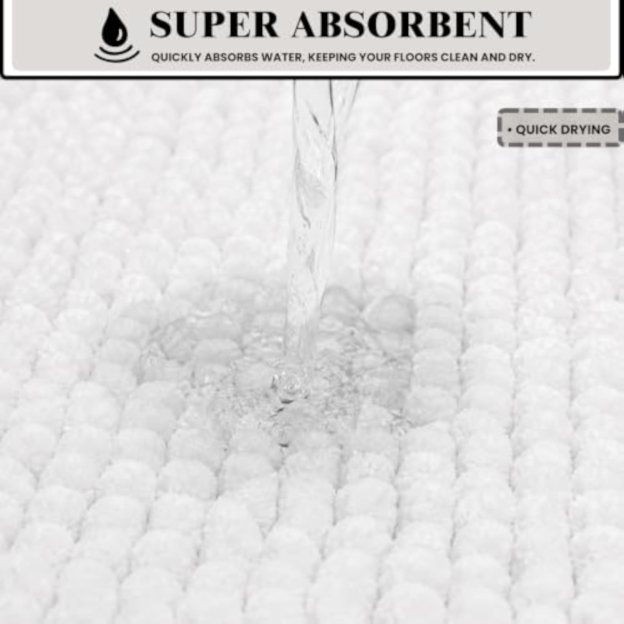 Ultra Soft Microfiber Bath Mat, Super Absorbent Chenille