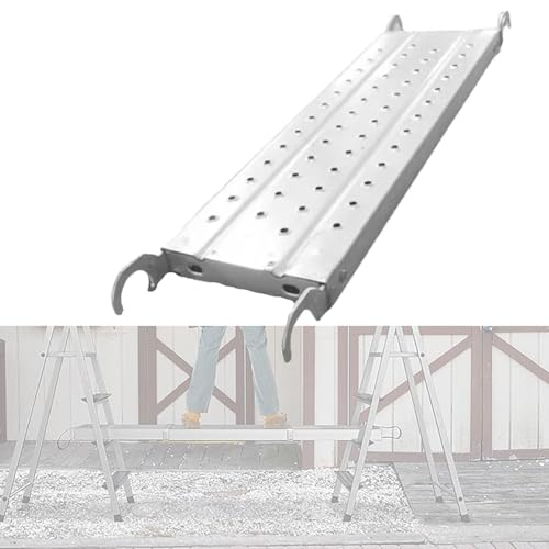 GXILUK Plataforma de Trabajo de Acero para escaleras de 90-150 cm con peldaños Antideslizantes, Herramientas/tablones de Apoyo para Andamios/Pedales/Trampolines Tipo Hebilla, 15