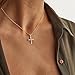 Layered Necklaces for Women Trendy,Gold Cross Necklace Stacks Dainty 14K Gold Plated Pendant Layering Choker Necklaces for Women Cute Figaro CZ Chain Stackable Fashion Non Tarinsh Jewelry Set Stuff