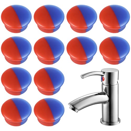 Hot & Cold Faucet Indicator Buttons 12Pcs for 6.7-7mm Holes