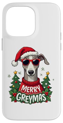 Carcasa para iPhone 14 Pro Max Merry Greymas Cute Greyhound Dog Christmas Holiday