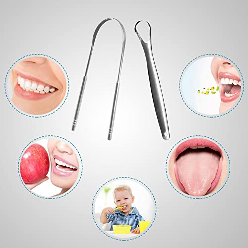 Gratte Langue,Brosse Pour Langue,Nettoyeur De Langue,Tongue Scraper,Racleur De Langue En Acier Inoxydable,Soins Buccaux,Prévention De La Mauvaise Haleine,Haleine Fraîche,3pcs,Kiuiom