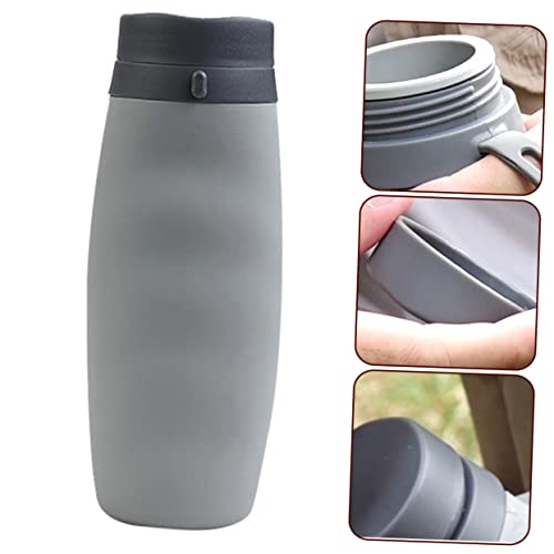 Bouteille pliable contre l'encombrement la solution silicone grise de rando
