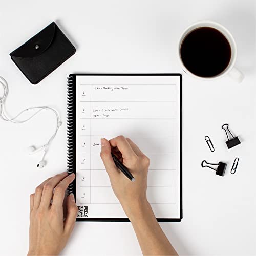Image of Rocketbook Fusion Smart Reusable Notebook - Calendar, To-Do Lists, and Note Template Pages with 1 Pilot Frixion Pen & 1 Microfiber Cloth Included - Scarlet Sky Cover, Letter Size (8.5 inch x 11 inch)