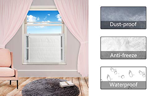 Aozzy Ac Covers for Inside Unit Indoor Air Conditioner Covers for Window Units Winter Beige Double Insulation Quilted AC Cover Keeps Cold Air Out Eliminates Dirt (28" Lx20 H x2.7 D)