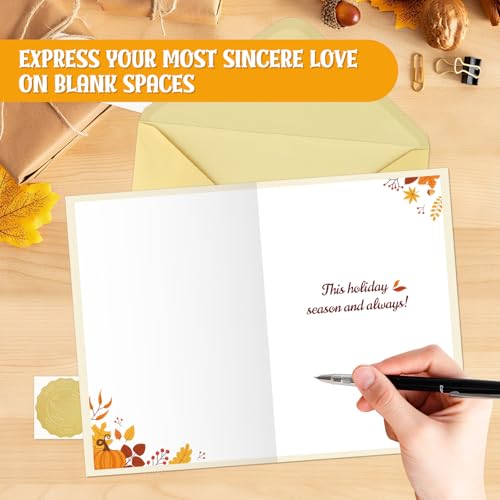 Image of FLYAB Thanksgiving Card - 3D Flower Gold Foil Beyond Grateful Gift